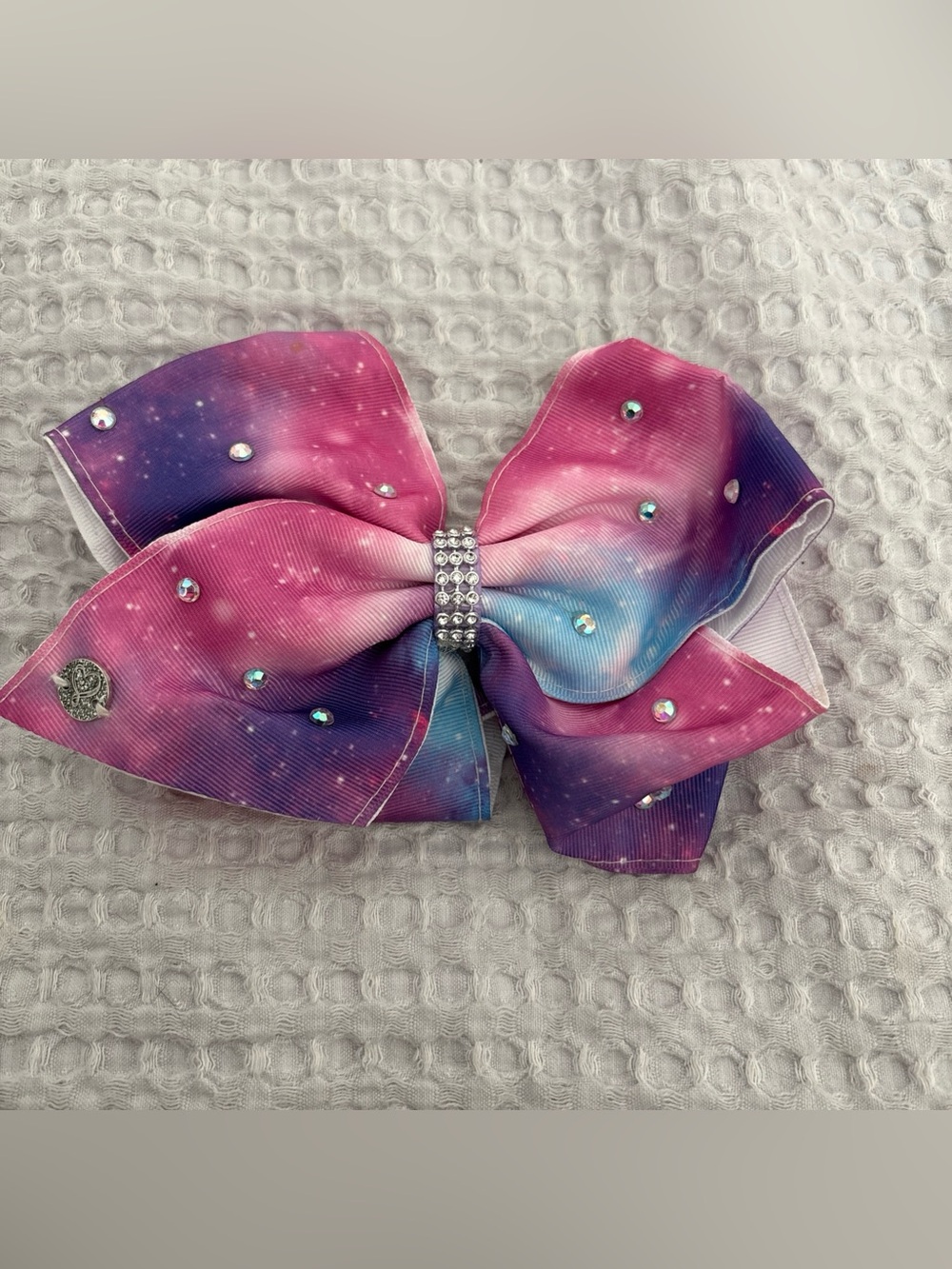 JoJo Siwa Galaxy Rhinestone Hair Bow Pink Purple Blue H.E.R. Barrette